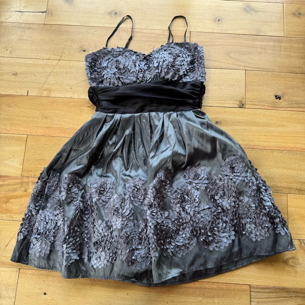B Darlin Black and Gray Dress